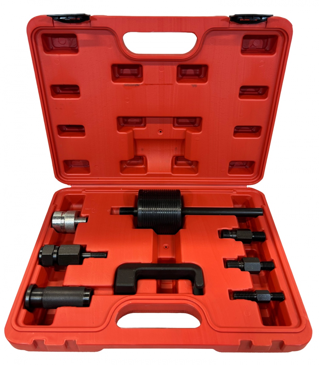 Purkštukų iškalėjų rinkinys su atbuliniu plaktuku ir adapteriais | 9 vnt. (XC8717R)