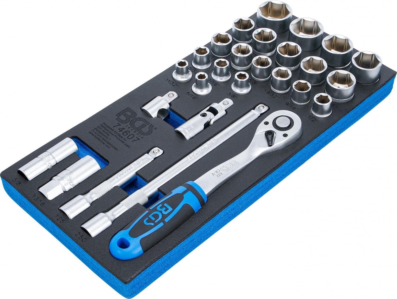 Įrankių dėklas 1/3: Galvučių rinkinys | Coliniai dydžiai | 12,5 mm (1/2