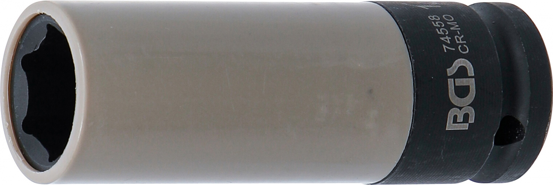 Galvutė smūginė ilga plonasienė | su plastikine apsauga | 12,5 mm (1/2