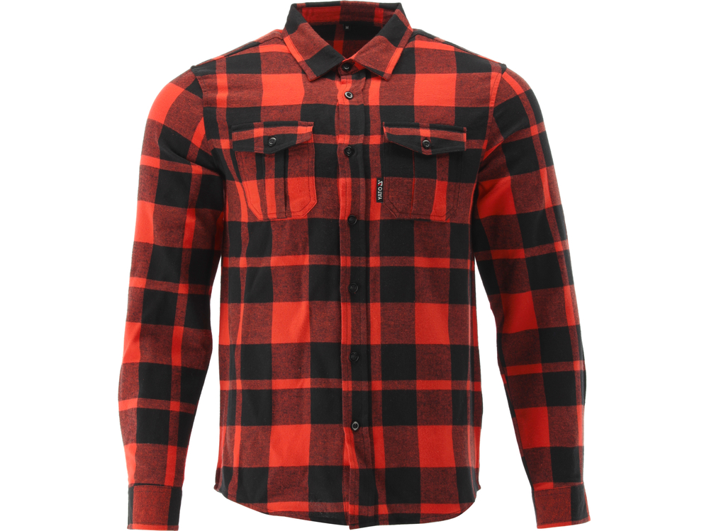 Flaneliniai marškiniai raudoni | 100% medvilnė | 3XL dydis (YT-78805)