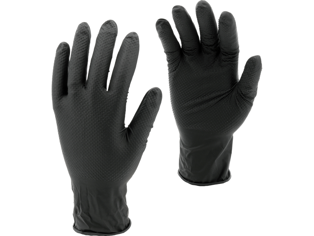 Vienkartinės nitrilinės pirštinės deimantine tekstūra | 50 vnt | dydis L (9) (YT-74742)