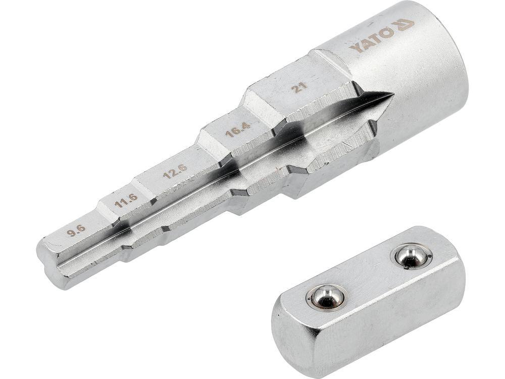 Raktas pakopinis | su adapteriu | 9.6 / 11.6 / 12.7 / 16.4 / 21 mm (YT-03319)