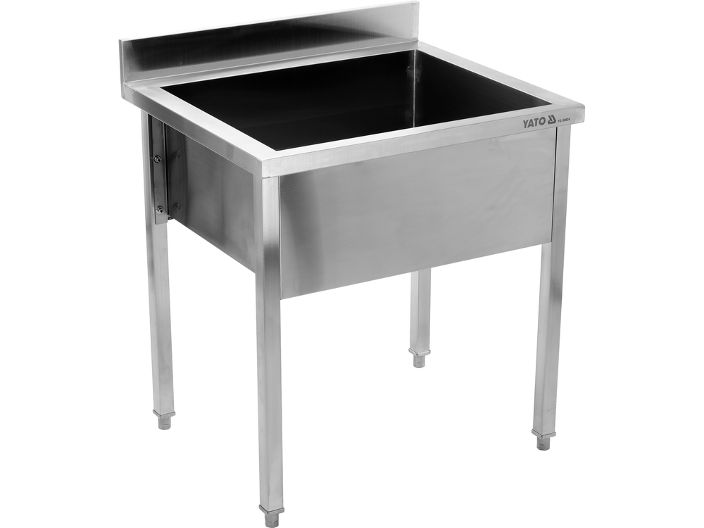 Nerūdijančio plieno stalas su erdvia kriaukle / balėja 80 x 70 cm (YG-30924)