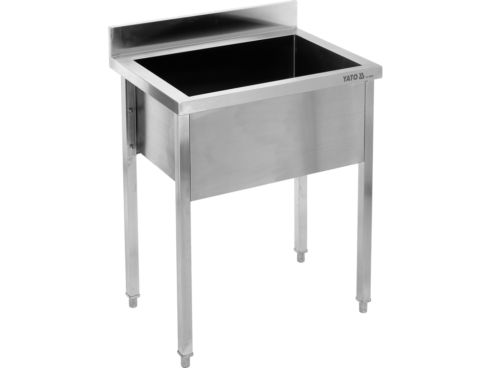 Nerūdijančio plieno stalas su erdvia kriaukle / balėja 60 x 60 cm (YG-30920)