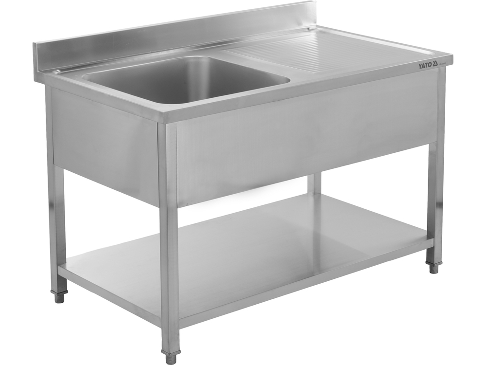 Nerūdijančio plieno stalas su praustuve | 140 x 70 cm (YG-30905)