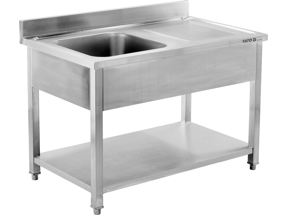 Nerūdijančio plieno stalas su praustuve | 140 x 60 cm (YG-30902)