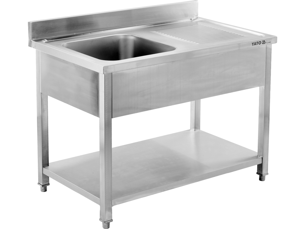 Nerūdijančio plieno stalas su praustuve | 120 x 60 cm (YG-30901)