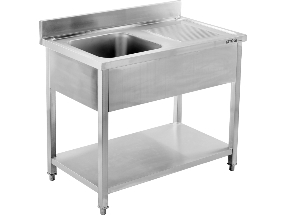 Nerūdijančio plieno stalas su praustuve | 100 x 60 cm (YG-30900)