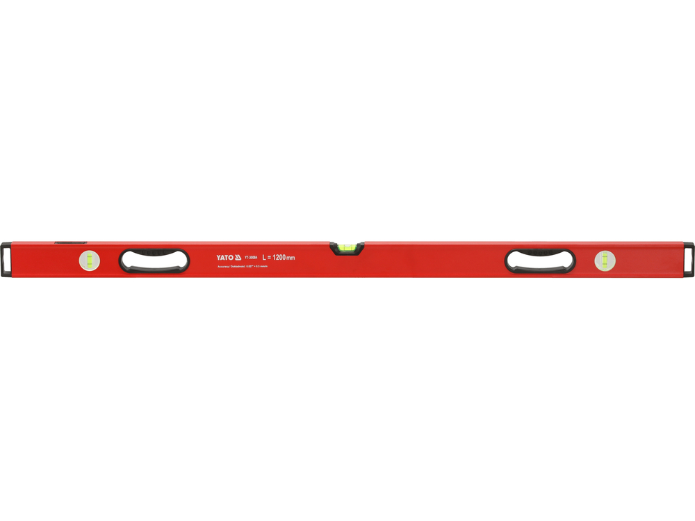 Gulsčiukas aliuminis | BOX level | 1200 mm | su rankenėlėmis | 3 akutės (YT-30084)