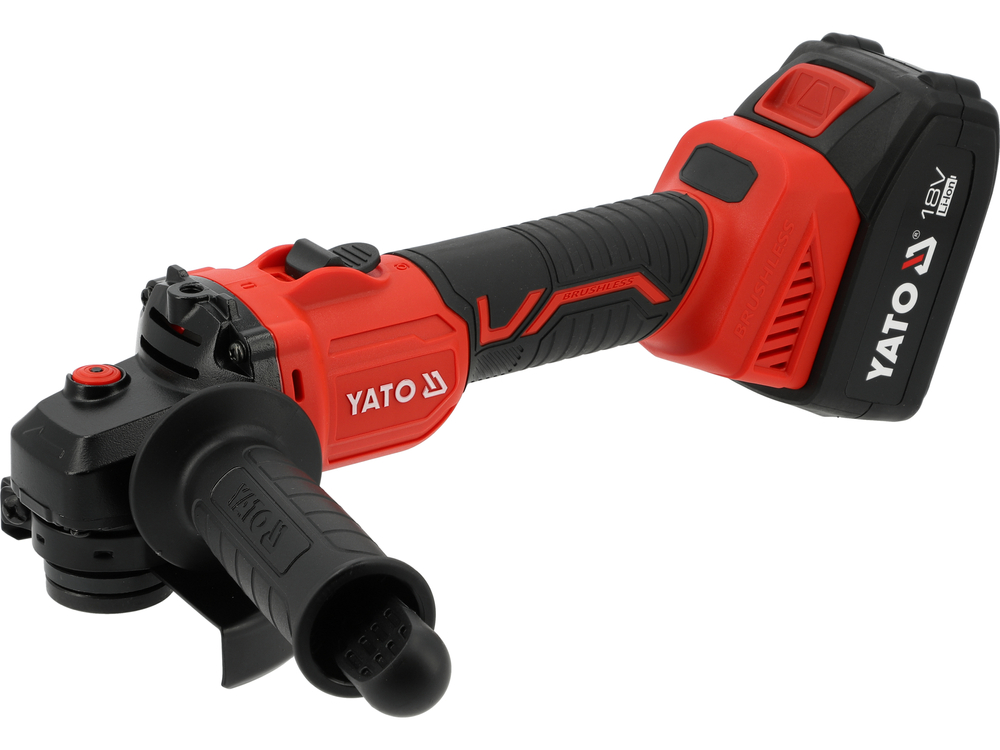 Akumuliatorinis kampinis šlifuoklis su 4Ah baterija | 18V | 125 mm (YT-828251)