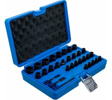 Specialus galvučių rinkinys / sraigtiniai ištraukikliai | 6.3 mm (1/4") / 10 mm (3/8") | 32 vnt. (74560)