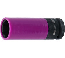 Galvutė smūginė ilga plonasienė | su plastikine apsauga | 12,5 mm (1/2") | 21.5 mm (7326)