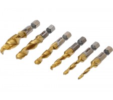 Grąžtų / sriegiklių rinkinys HEX | 6 vnt | M3-M10 (24200)