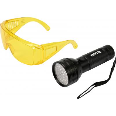 UV žibintuvėlis ir akiniai kondicionavimo sistemos nuotėkio aptikimui | UV 21 LED (YT-08581)