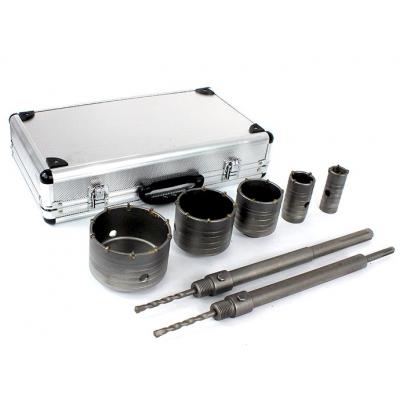 Gręžimo karūnų rinkinys su ilgais adapteriais SDS Plus | 30-100 mm | 9 vnt. (ES20449)