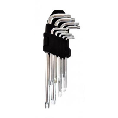 Lenktų ilgų raktų rinkinys | T-star (Torx) T10 - T50 | 9 vnt (ES10700)
