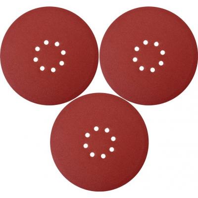 Šlifavimo popierius  (velcro) apvalus | su skylėm | 225 mm / P150 | 3 vnt. (YT-83475)