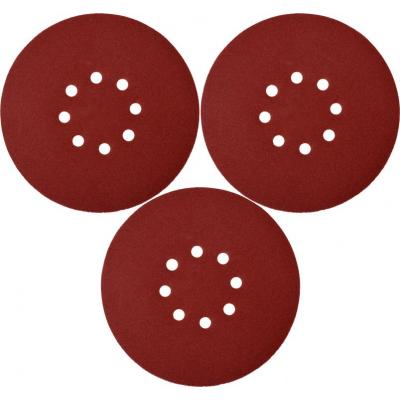Šlifavimo popierius {velcro) apvalus | su skylėm | 180 mm / P180 | 3 vnt. (YT-83466)