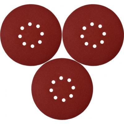 Šlifavimo popierius {velcro) apvalus | su skylėm | 180 mm / P80 | 3 vnt. (YT-83462)