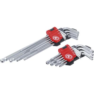 L tipo raktų rinkinys | ilgi | T-Star (Torx) T10 - T50 / Hex šešiakampis 1,5 - 10 mm | 18 vnt. (822)