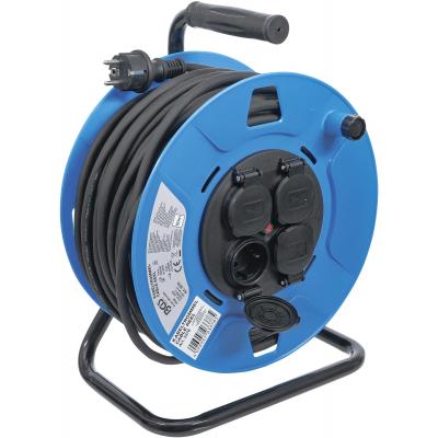 Kabelinė ritė 50 m | 3 x 1,5 mm² | 4 lizdai su sandarinimo dangteliu IP 44 | 3500 W (3378)