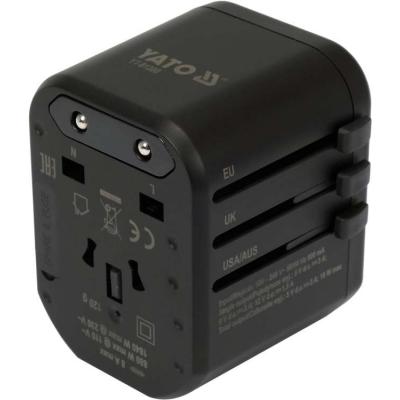 Kelionininis adapteris | universalus | daugiau nei 150 šalių / greitas krovimas / USB Q.C. 3.0, PD USB-C, 5V/3A - 9V/2A - 12V/1.5A 18W (YT-81300)
