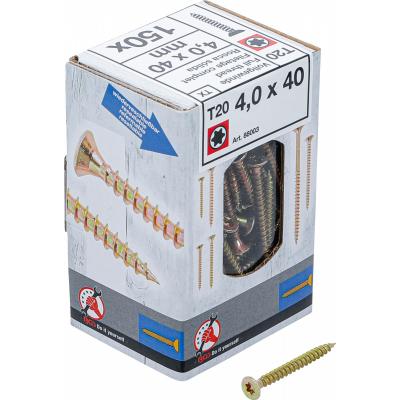 Universalūs varžtai | T-Star (Torx) T20 | 4.0 x 40 mm | 150 vnt. (88003)