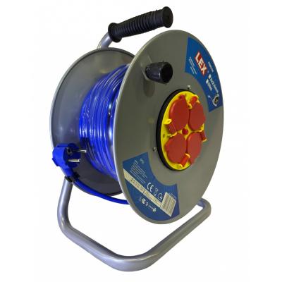 Ilgintuvas su metaliniu būgnu | 4 hermetinės rozetės | 3x2.5mm2 | 50 m (EG-0060)