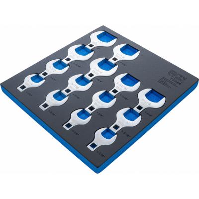 Įrankių dėklas 2/3: Veržliarakčių rinkinys su šoniniais raktais | Coliniai dydžiai | 14 vnt. (74564)