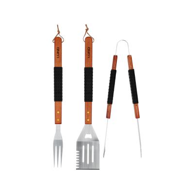 Nerūdijančio plieno įrankių rinkinys su medinėmis rankenomis | 3 vnt. (99845)