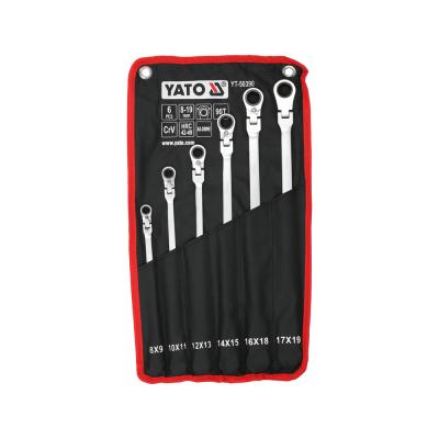 Terkšlinių kilpinių dvipusių pailgintų vartomų raktų rinkinys | 8-19 mm | 6 vnt (YT-50390)