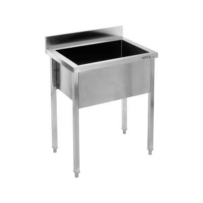 Nerūdijančio plieno stalas su erdvia kriaukle / balėja 60 x 60 cm (YG-30920)