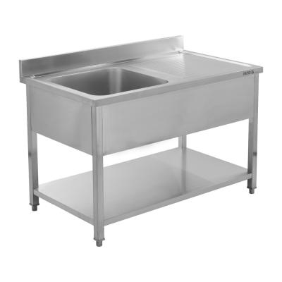 Nerūdijančio plieno stalas su praustuve | 140 x 70 cm (YG-30905)