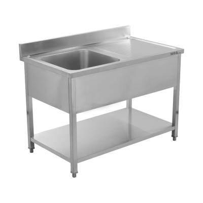 Nerūdijančio plieno stalas su praustuve | 120 x 70 cm (YG-30904)