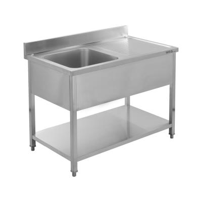 Nerūdijančio plieno stalas su praustuve | 100 x 70 cm (YG-30903)
