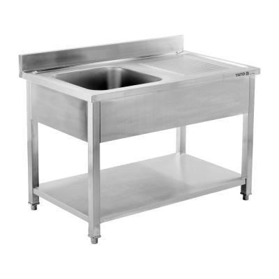 Nerūdijančio plieno stalas su praustuve | 140 x 60 cm (YG-30902)