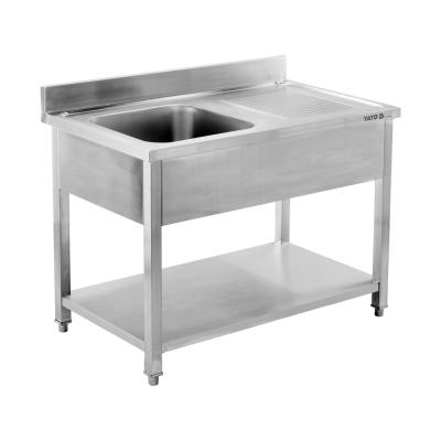 Nerūdijančio plieno stalas su praustuve | 120 x 60 cm (YG-30901)