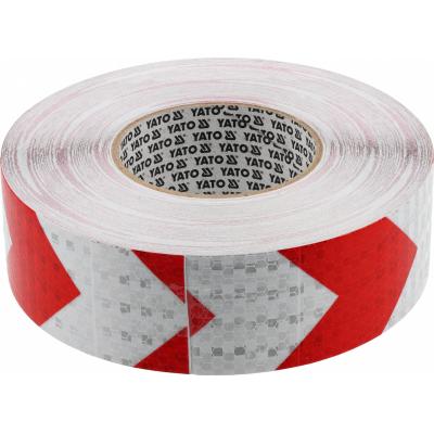 Atspindinti šviesą raudona/balta neslystanti PVC juosta laiptams ir praėjimams | 49 mm x 45.7 m (YT-72510)