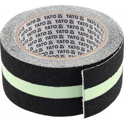 Juoda + šviesą atspindinti neslystanti PVC juosta laiptams ir praėjimams | 50 mm x 5 m (YT-72507)