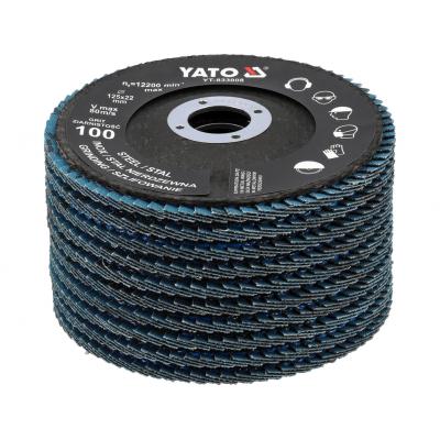 Šlifavimo diskas lapelinis | ZIRCONIUM | P100 | 125X22mm | 10 vnt (YT-833003)
