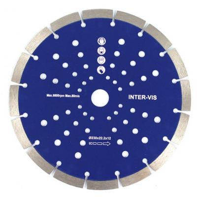 Deimantinis pjovimo diskas 230mm X15X22.2X2.6, su skylutėmis (SH0230)