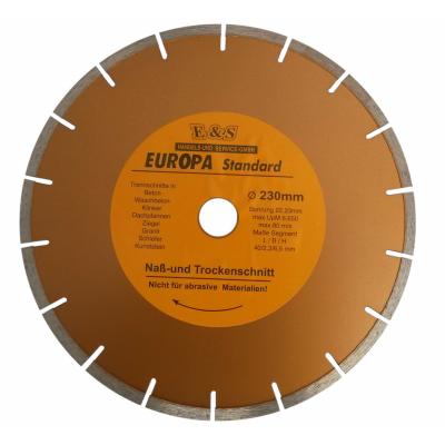Deimantinis pjovimo diskas Europa | 230 mm X1.8X2.4X7.0 (E00230)