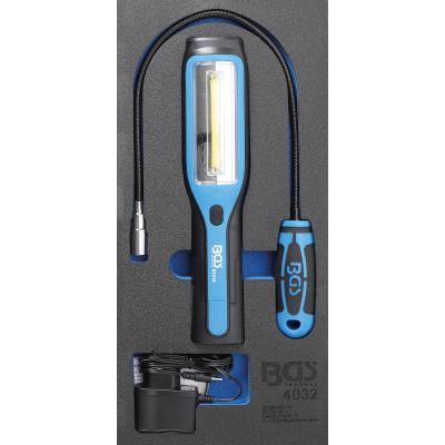 Įrankių dėklas 1/3: rankinė Cob Led lema ir magnetinis Led keltuvas | 3 vnt. (4032)