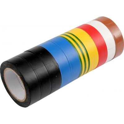 Izoliacinių įvairiaspalvių juostų rinkinys 10 vnt: 15mmx10mx0,13mm (75012)