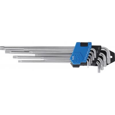 L tipo raktų rinkinys | labai ilgi + labai trumpi | T-Star (Torx) T10 - T50 | 9 vnt. (9375)