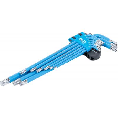 L tipo raktų rinkinys | T-Star (Torx) / T-Star su skyle (Torx) T10 - T50 | 9 vnt. (35105)