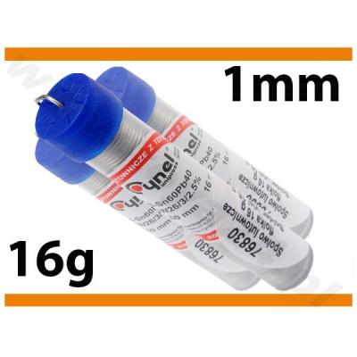 Lydmetalio viela tūtelėje Ø 1,00mm. 16g su fliusu (76830)