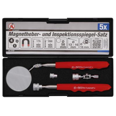 Magnetinio kėlimo įrankis / apžiūrėjimo veidrodžio rinkinys | 4 vnt. (9197)