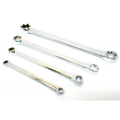 Raktų rinkinys E tipo (torx) žiedo galvutėmis | E6xE8 - E20xE24 | 4 vnt. (A39414) 