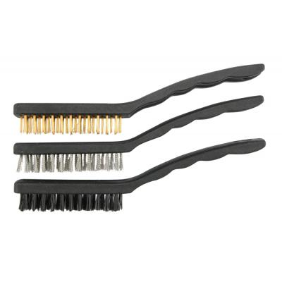 Rankinių šepečių rinkinys | žalvarinis / plieninis / nailoninis | 170mm | 3 vnt. (06963)